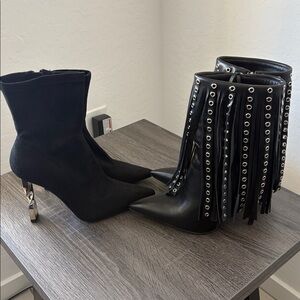 AZALEA WANG 8.5 2 pairs black boots